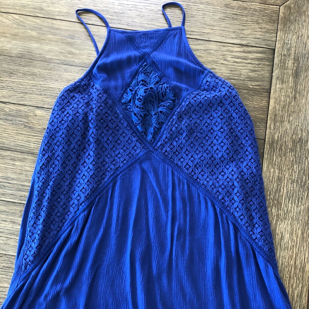 Blue embroidered dress